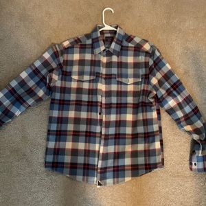Medium red, blue and grey UNTUCKit flannel button down